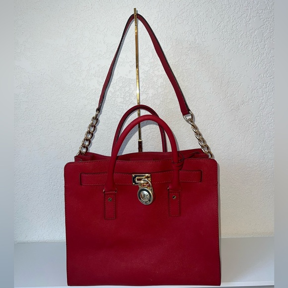 🌶️Michael Kors Hamilton Saffiano Leather Large Tote Shoulder Bag - Picture 2 of 13